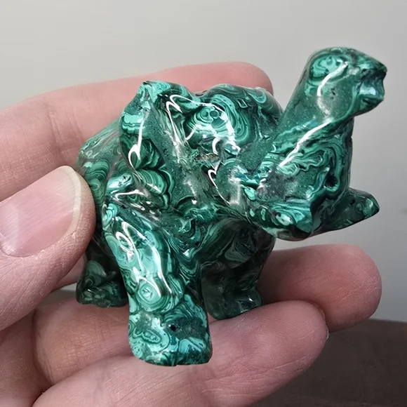 Malachite Crystal Elephant - Picture 13 of 15